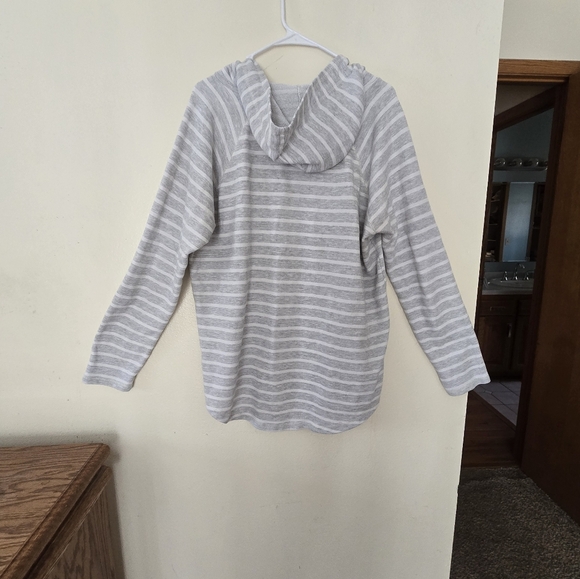 Blue 84 Gray and White Cowl Neck Sweater with Stripes - Picture 5 of 5